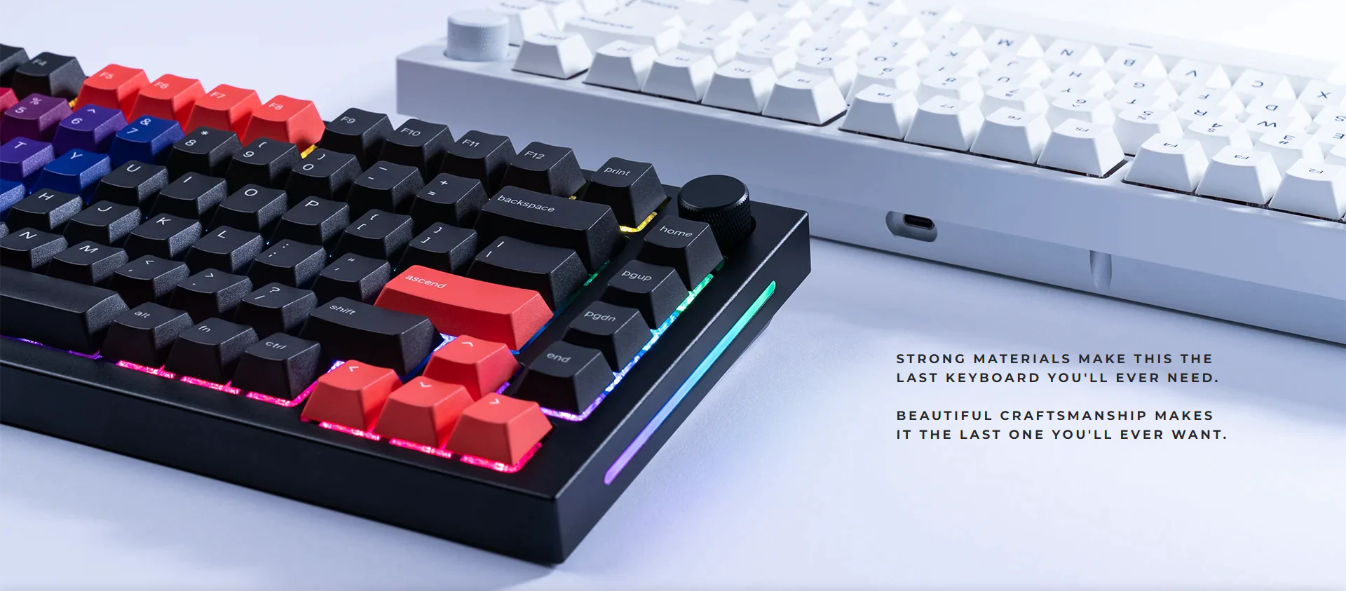 A large marketing image providing additional information about the product Glorious GMMK Pro 75% Mechanical Keyboard - Black Slate (Barebones) - Additional alt info not provided